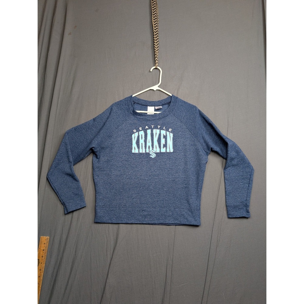 Seattle Kraken Sweatshirt‎ Boy's Large Blue Crewneck Fleece Graphic